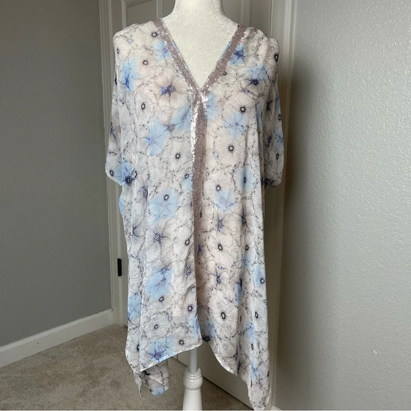 Anthropologie One September Lyla Floral Sequin Tunic Size Medium - Picture 6 of 14